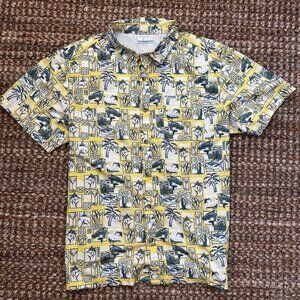 Columbia PFG Men's Short Sleeve Yellow Fishing Collared Button Up (XL)